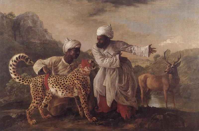 George Stubbs Cheetah and Stag with Two Indians China oil painting art